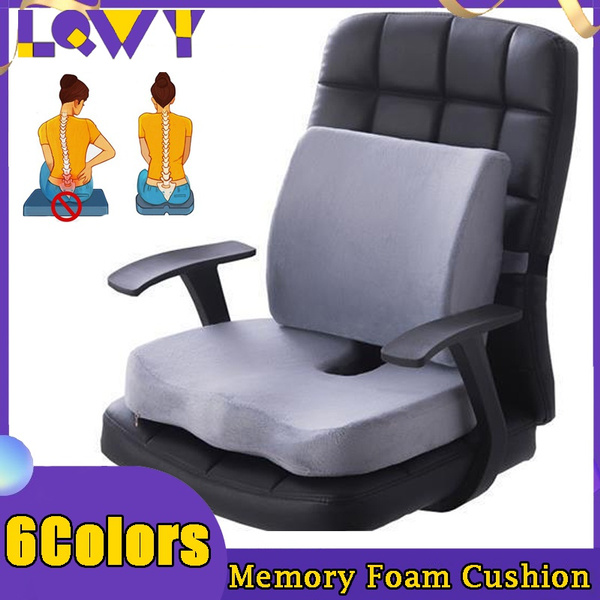 Memory Foam Seat Pain Relief Chair Cushion Lumbar Back Support Orthopedic Office  Pillow Car Seat