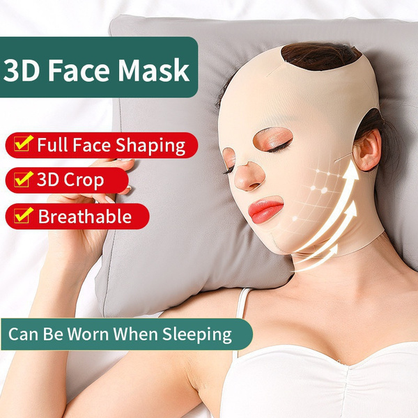 Reusable 3D Breathable Beauty Facial Women V Shaper Slimming Bandage Anti  Wrinkle Full Face Lift Sleeping Mask