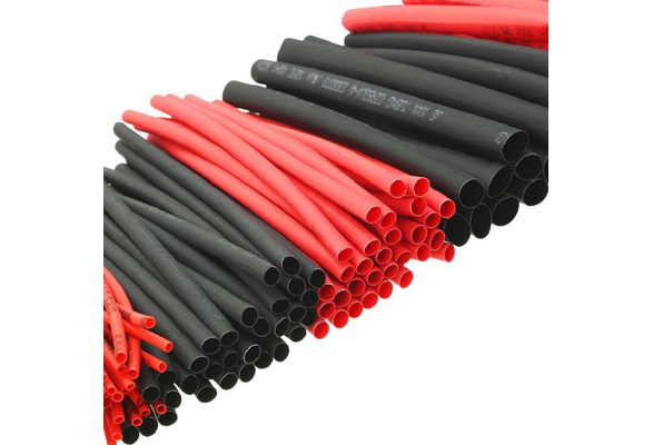 127pcs 7 Sizes Black Polyolefin Heat Shrink Tube Assortment Wire Wrap Electrical 