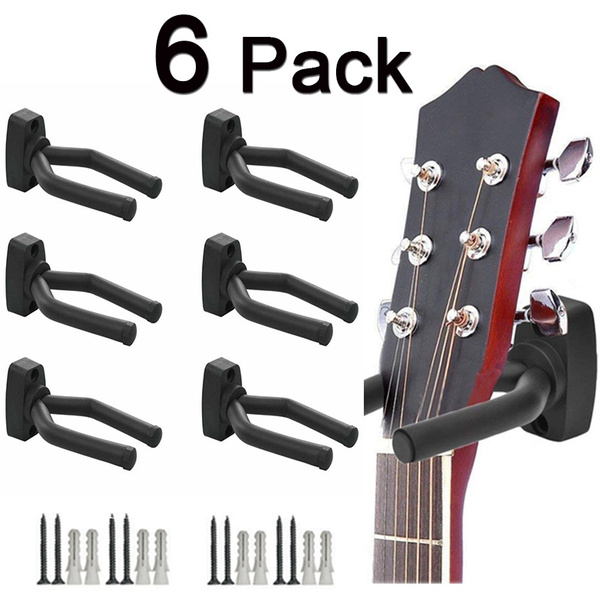 1/2/4/6 PCS Guitar Hanger Hook Holder Wall Mount Stand Rack Bracket Display  Strong Fixed Wall Guitar Bass Screws Accessories