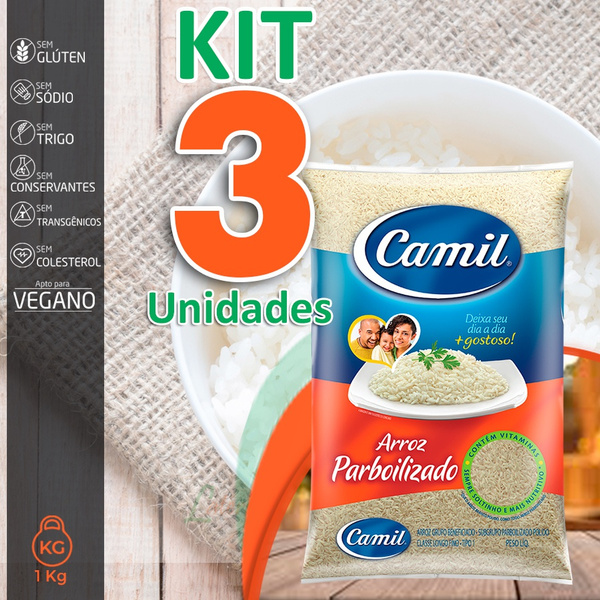 Kit 3 Arroz Parboilizado Camil 1Kg | Wish