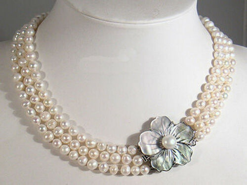 Real Seashell & Freshwater Pearl Beaded Necklace White Shell