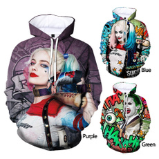 3D hoodies, Fashion, harleyquinn, Long Sleeve