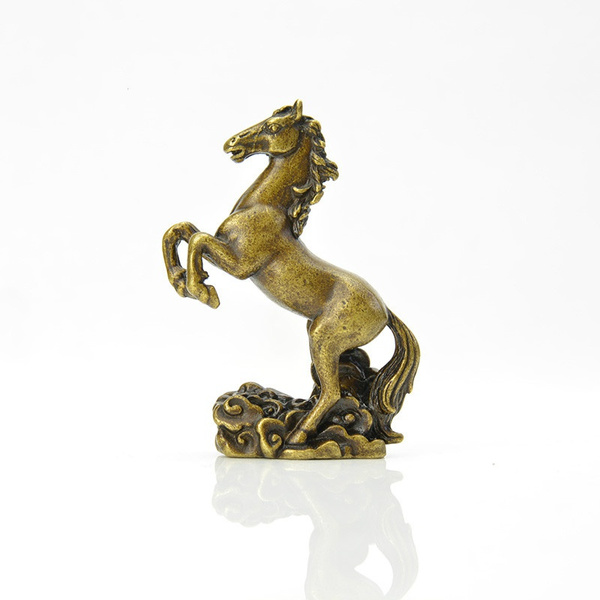 Golden Horse Statue Brass Figurine Copper Horse Decoration Home