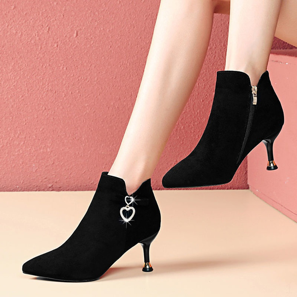 slim heel boots