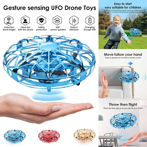 Hand Flying UFO Football LED Mini Induction Suspension RC Aircraft Flying Toy BT 