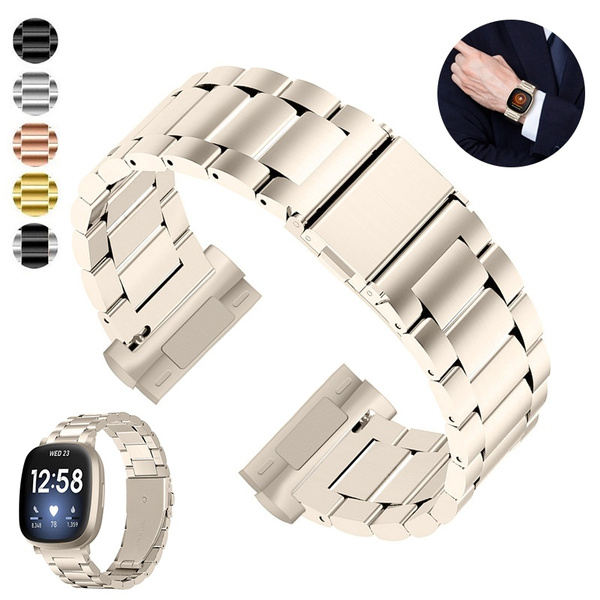 Metal Band For Fitbit Versa 2 Solid Stainless Steel Strap Wristband Bracelet 