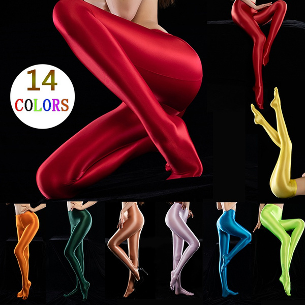 Oil Shiny Pantyhose for Women Stockings See Through High Elastic
