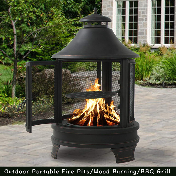 Outdoor Fire Pits Wood Burning Portable, Outdoor Movable Fire Pits