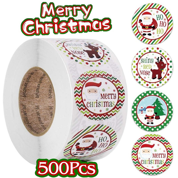 500pcs Round 11 Designs Merry Christmas Thank You Stickers Seal Labels for Envelope Cards Gift Package Scrapbooking Decor | Wish
