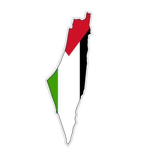 4.2CM*12.5CM Accessories Palestine Gazza Jews Flag Map Helemt Car