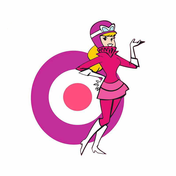 13cm x 11cm for Penelope Pitstop Roundel Wacky Races Cartoon Funny Car ...