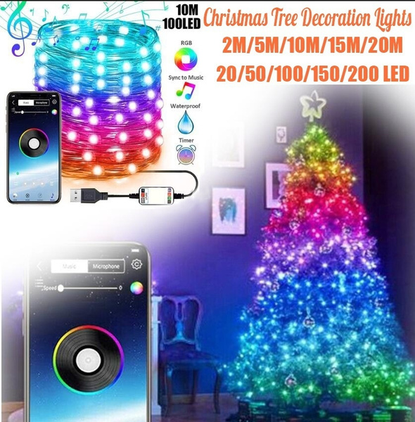 Christmas Tree Decoration Lights Custom LED String Lights App Remote Control NEW 