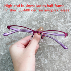 businessmyopiaglasse, halfrimglasse, lights, Women's Glasses