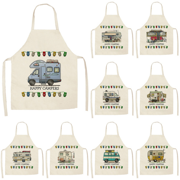 Happy campers linen apron 