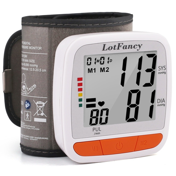 LCD Digital Wrist Blood Pressure Monitor BP Cuff Gauge Automatic