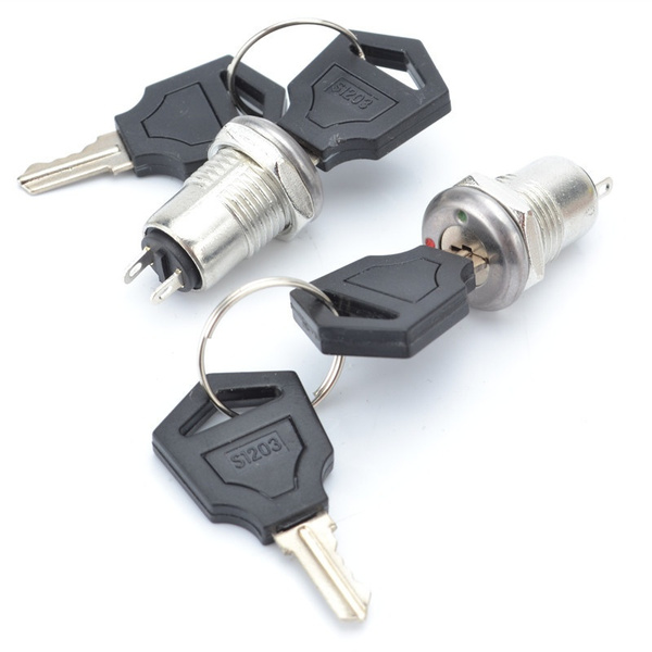 2set Zinc Plastic Electronic Key Switch ON OFF Lock Switch Phone Lock