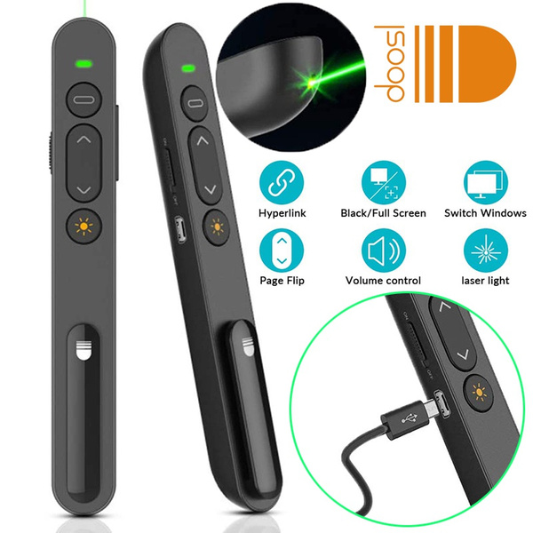 Wireless Presenter Remote Clicker, Laser Light Pointer for