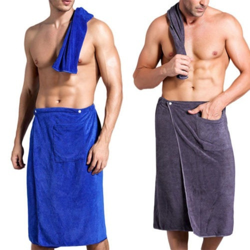 [Fast Drying ]Mens Bath Wrap Towel with Pocket Swimming Beach Soft ...