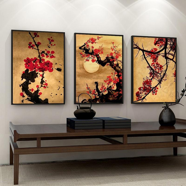 Retro Chinese Style Flower Painting Canvas Print Poster Picture Wall Home Decor Retro Chinese Style Flower Painting Canvas Print Poster Picture Wall Home Decor