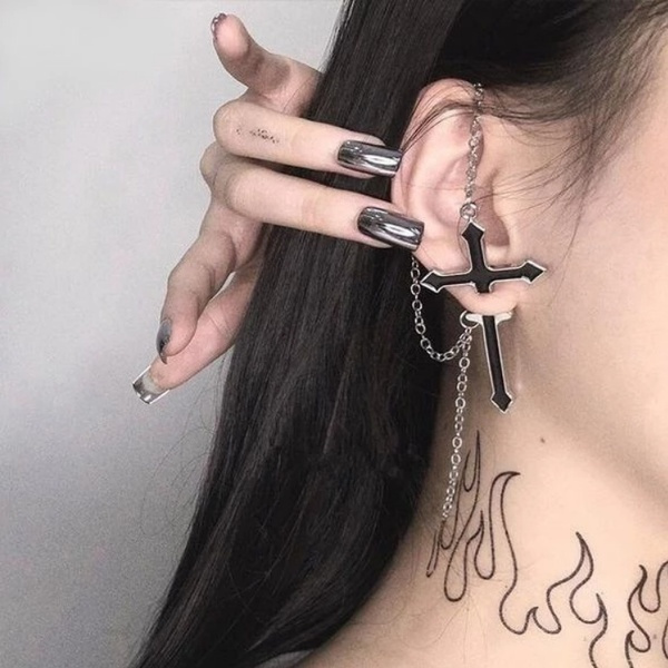 goth dangle earrings