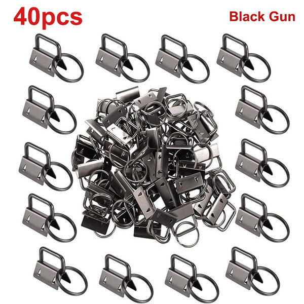 40 Pcs Key Fob Hardware Key Chain Fob Wristlet Hardware with Key Ring