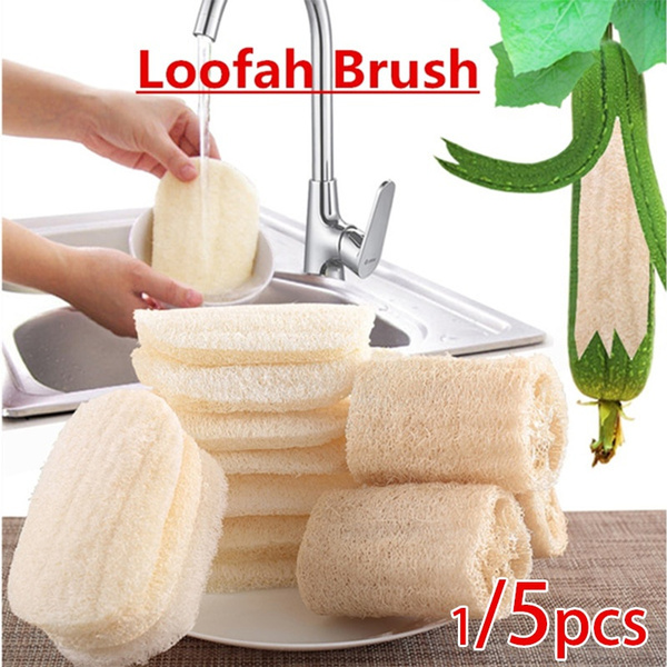Natural Loofah Scrubber Dishwashing Cloth Scrub Pad Dish Bowl Pot Sponge Rag  Kitchen Cleaning Brushes Towel Scrub Pad Tool