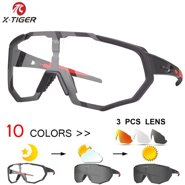 Outdoor Polarized Cycling Sunglasses Sport Glasses Colorful Photochromic Goggles 