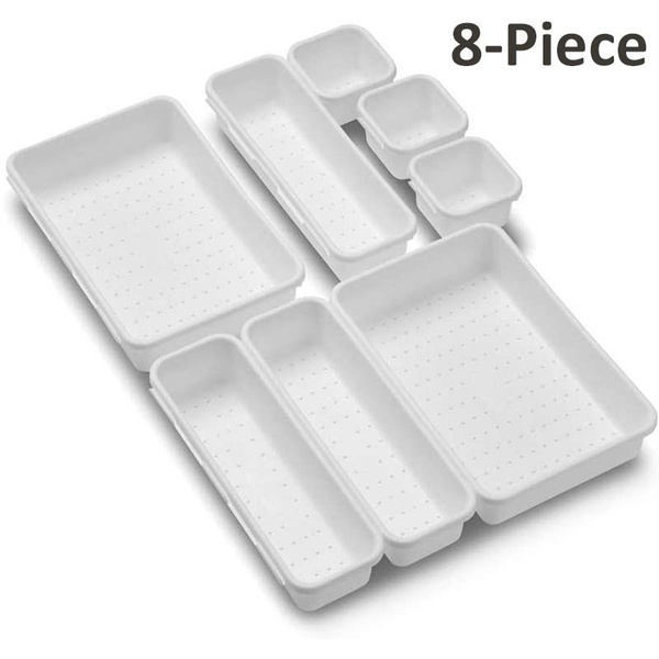 Buy Desk Drawer Organizer Tray - Set of 8 Interlocking Drawer