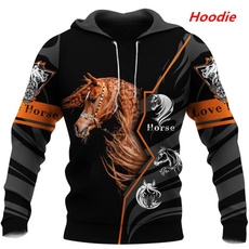Beautiful, 3D hoodies, horse, Fashion