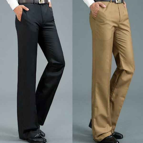Men Bell Bottom Bootcut Pant Vintage 60s 70s Flare Formal Dress Trousers  Business Slim Fit