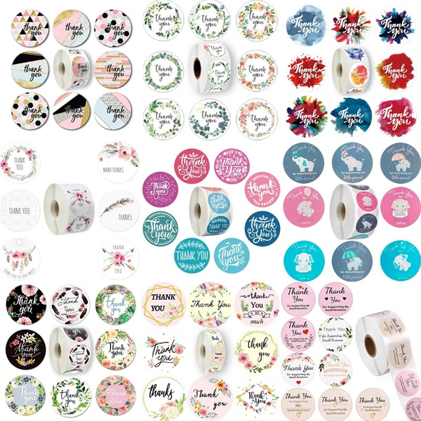 500 Pcs/Roll Thank You Stickers Seal Labels Cute Animals Stickers For ...