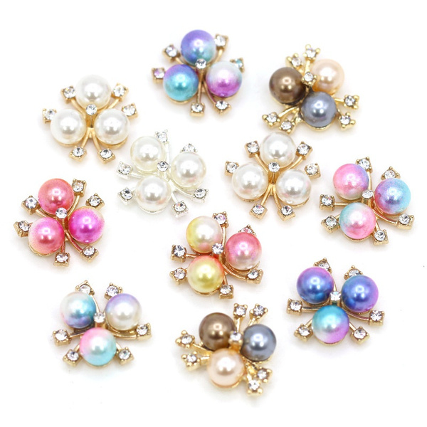 Rhinestone Buttons - Pearl Buttons - Hair Accessories