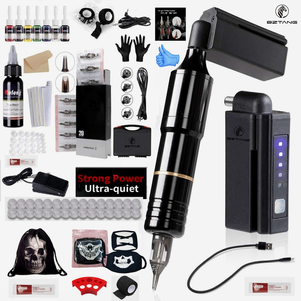 Wireless Tattoo Machine Rotary Pen Coreless Motor Battery Pack Power Supply  LED  eBay