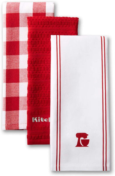 KitchenAid Mixer Kitchen Towel Set, Set of 3, Signature Red 3 Count