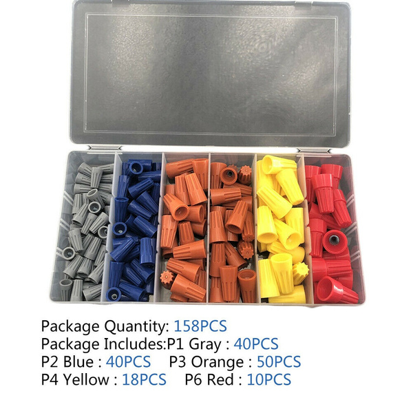 Electrical Wire Nuts Connector Terminals Cap Spring Insert Assortment