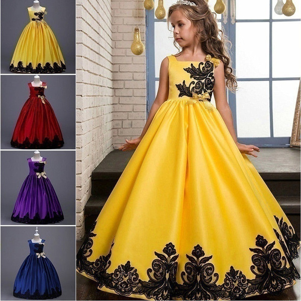 New Fashion Girls Kids Embroider Party Dress Evening Dresses Gowns Ball