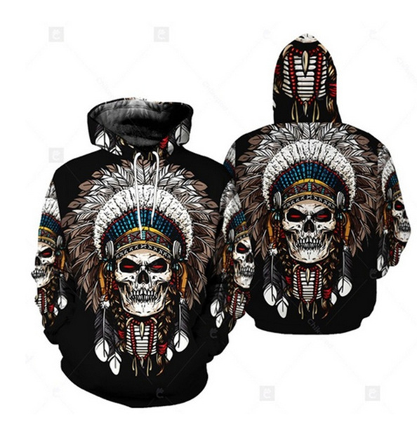 native american print moletom com capuz