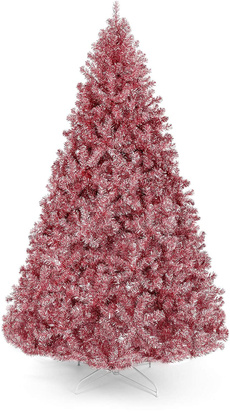 Seasonal, pink, tinsel, Tree
