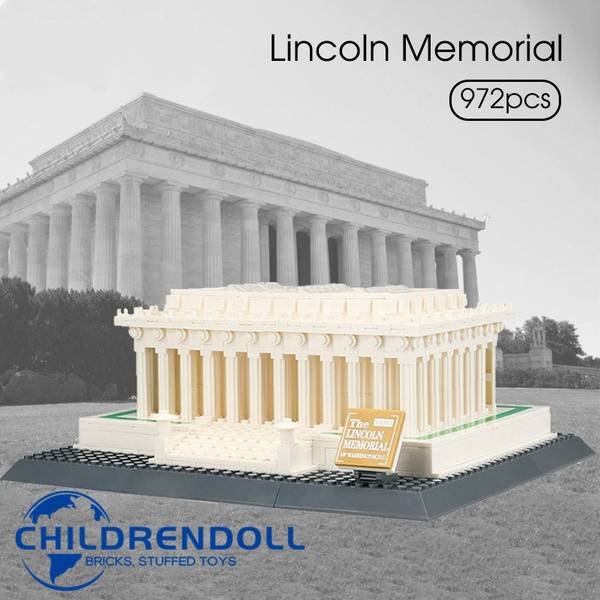 White Lincoln Memorial Singapore House Building Blocks Kit City