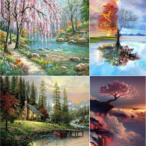 DIY Oil Acrylic Painting Kit Paint By Numbers Adult Children Beginners Frameless 