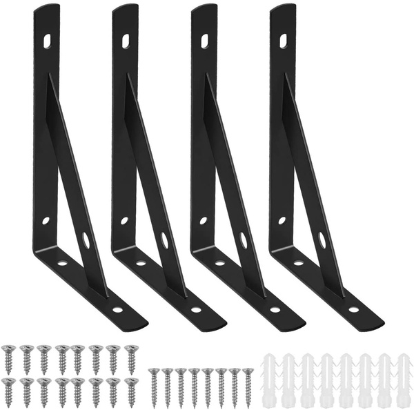 4Pcs Steel Brace Brackets, Shelving Support Brackets, Wall Mounted ...