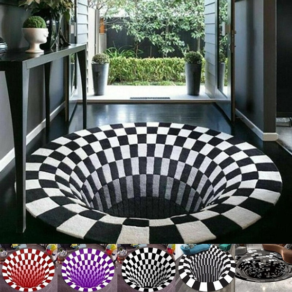 Vortex Illusion Rug Carpet, Optical Illusion Doormat