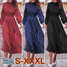 Stand Collar, Plus Size, Sleeve, long dress