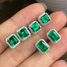 Sterling, DIAMOND, Gemstone Earrings, Stud Earring