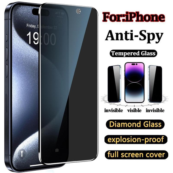 Privacy Anti-Spy Glass Screen Protector For iPhone XR 11 13 14 15