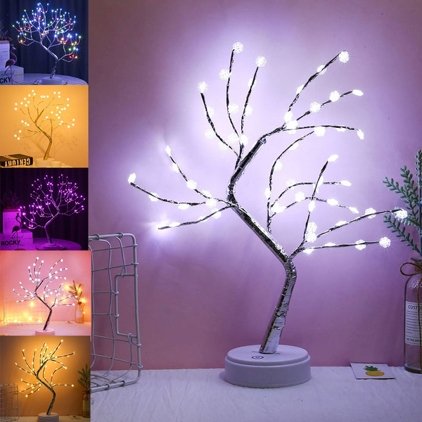 LED Tabletop Bonsai Tree Light Touch Switch DIY Artificial Light Tree Lamp Decor 