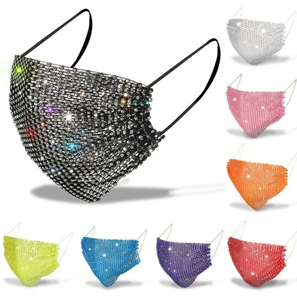 11 Colors Fashion Women Diamond Face Mask Anti Dust Mouth Mask Wish   5f97c2af08516e18ebd1f671 Large 