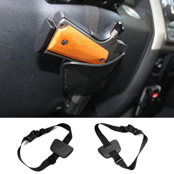 New Hunting Bag Leather Concealed Car Seat Pistol Holster & Hand Gun