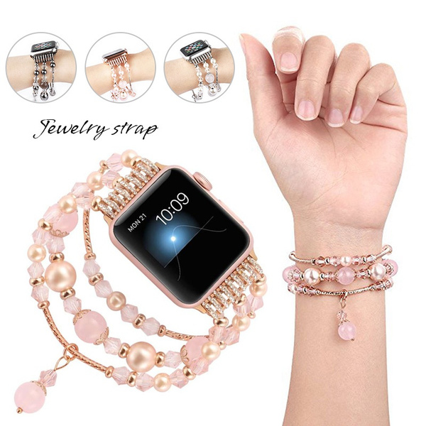 Jewelry Agate Bracelet Strap For Apple Watch Series 6 5 4 3 2 1 SE 38mm 40mm 42mm 44mm Women Handmade Watchband